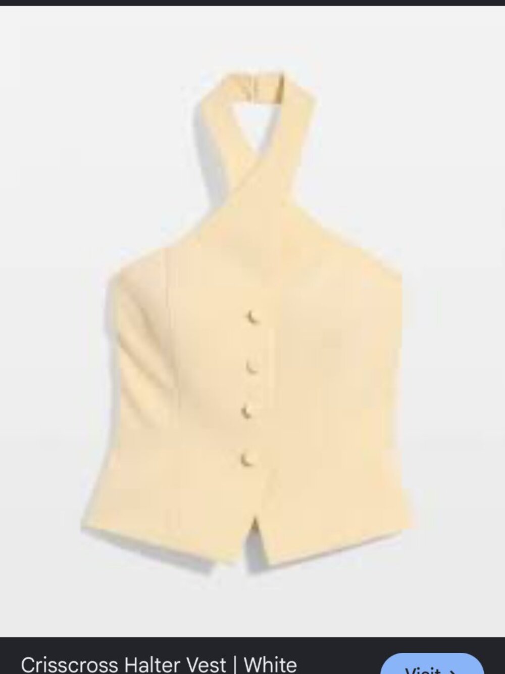 NWT WHITE HOUSE BLACK MARKET crossover hatler vest butter toast - Picture 4 of 4